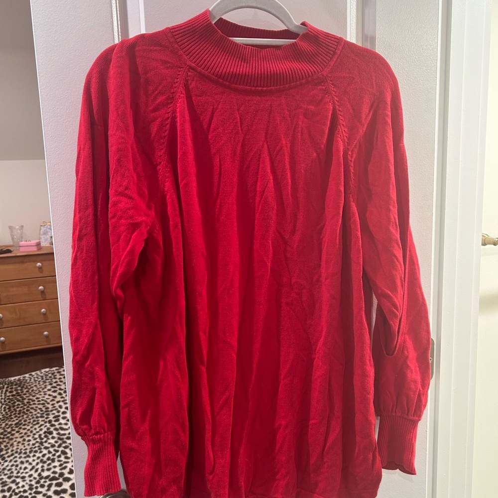 Isaac Mizrahi Red Turtleneck Sweater